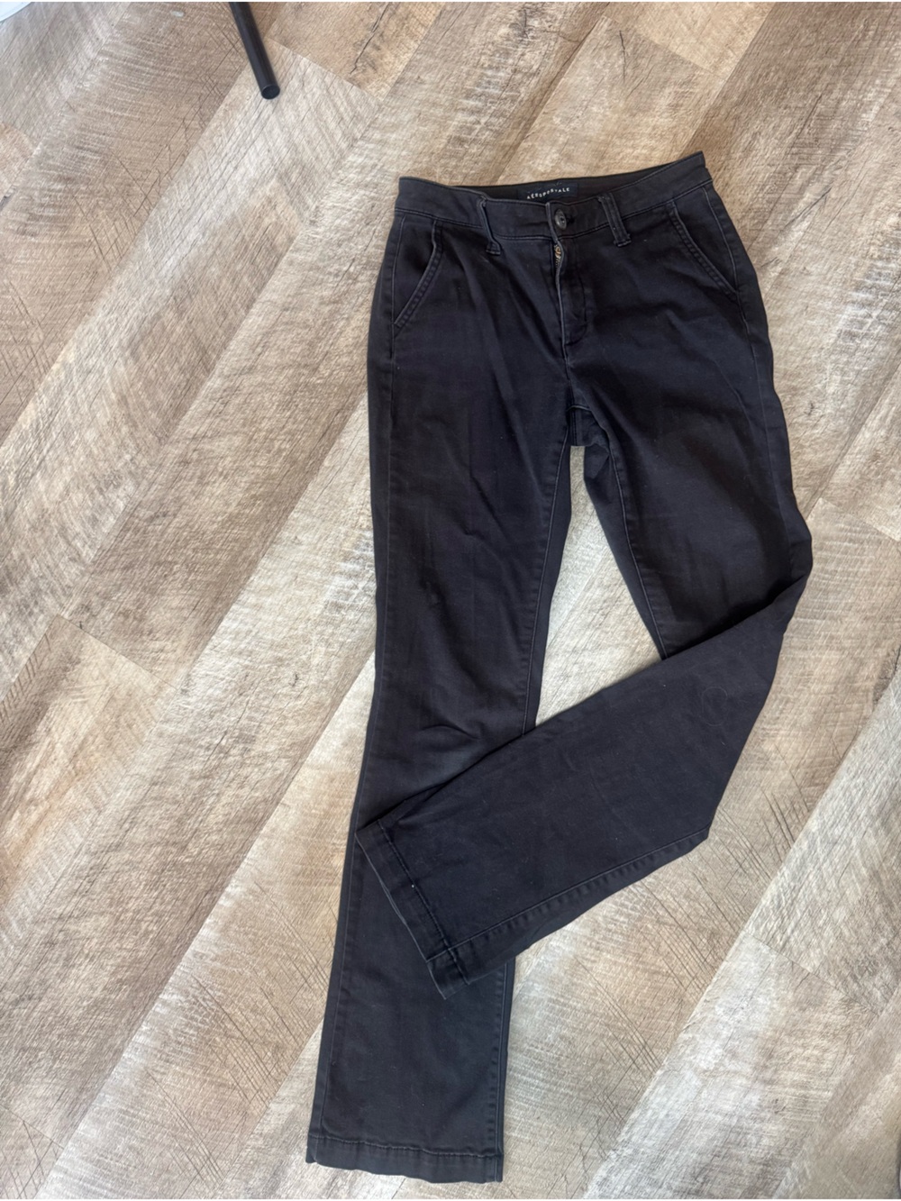 Aeropostale Women's Straight Leg Jeans in Black